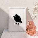Recherche de oiseau noir et blanc posters Simple