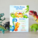 Recherche de dino 1ans anniversaire invitations Triceratops