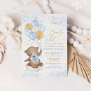 Recherche de blue teddy bears baby shower invitations Mother to be