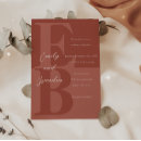 Recherche de initiales de mariage invitations Terre cuite