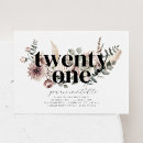 Recherche de floral 21ans anniversaire invitations Boho