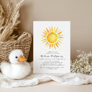 Recherche de soleil baby shower invitations Jaune