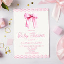 Recherche de pink bow baby shower invitations Minimaliste