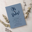 Recherche de dusty blue baby shower invitations Typographie