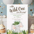 Recherche de wild one baby shower invitations Éléphant