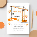 Recherche de grue invitations D'anniversaire de construction