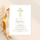 Recherche de chic baptême invitations Croix d'or