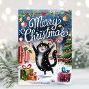 Recherche de chats drôles noël cartes Chat noir
