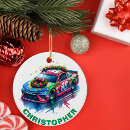 Recherche de voitures de course ornements Noël