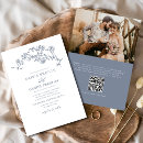 Recherche de blue floral mariage invitations Code qr