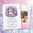 Recherche de unicorn photo anniversaire invitations Violet