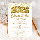Recherche de new years invitations Parties scintillant or