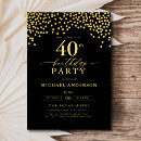 Recherche de black and gold anniversaire invitations Moderne