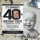 Recherche de noir et blanc anniversaire invitations 40e