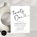 Recherche de de 21 ans anniversaire invitations Élégant