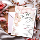Recherche de florale baby shower fille invitations Ours en peluche