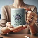 Recherche de mandala floral tasses Turquoise