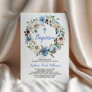 Recherche de de bleu de bébé baptême invitations Floral