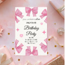 Recherche de pink bow anniversaire invitations Élégant
