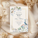 Recherche de paon bleu invitations Blanc
