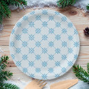 Recherche de flocons de neige bleus assiettes en papier Motif