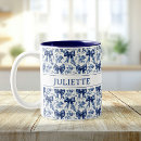 Recherche de floral bleu et vert tasses Pour elle