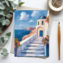 Recherche de santorin cartes postales Aquarelle