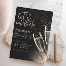 Recherche de champagne party invitations Noir et or