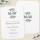 Recherche de initiales de mariage invitations Moderne