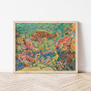Suche nach fische im aquarium poster Aquarell