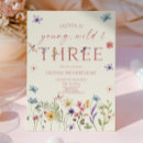 Recherche de troisième anniversaire invitations Jeune sauvage et trois