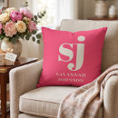 Recherche de carré rose coussins Initiale