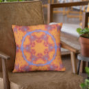Recherche de mandala de fleur coussins Rétro