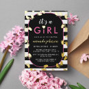 Recherche de naissance noire rose de bébé invitations C'est une fille