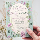 Recherche de fleur baby shower invitations Botanique