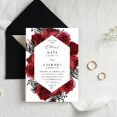 Recherche de noir et rouge mariage invitations Moderne
