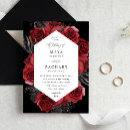 Recherche de rouge noir mariage invitations Élégant