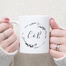Recherche de lettrage noir tasses Minimaliste moderne