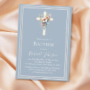 Recherche de de bleu de bébé baptême invitations Fleurs