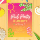 Recherche de pink pool party invitations Tropical
