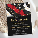 Recherche de retraite pompier cartes invitations Ligne rouge mince