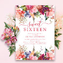 Recherche de floral 16ans anniversaire invitations Fête d'anniversaire sweet sixteen