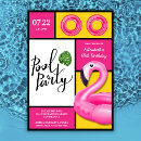 Recherche de flamingo pool party invitations Fête tropicale