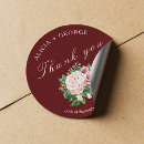 Recherche de rose rouge vintage autocollants Merci