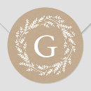Recherche de monogramme couronne autocollants Rustique