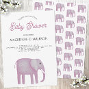 Recherche de rose baby shower invitations Éléphant