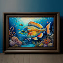 Recherche de corail turquoise posters Aquarelle
