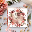 Recherche de floral baptême invitations Rose