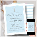 Recherche de première moderne petite communion invitations Croix d'or