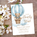 Recherche de ours fille invitations Bleu